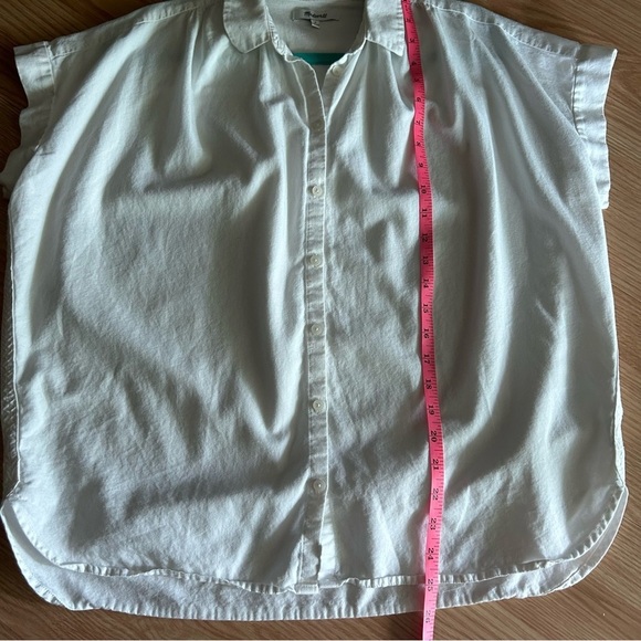 Madewell White Buttoned Relaxed Cap Sleeve Top Medium - Picture 3 of 6